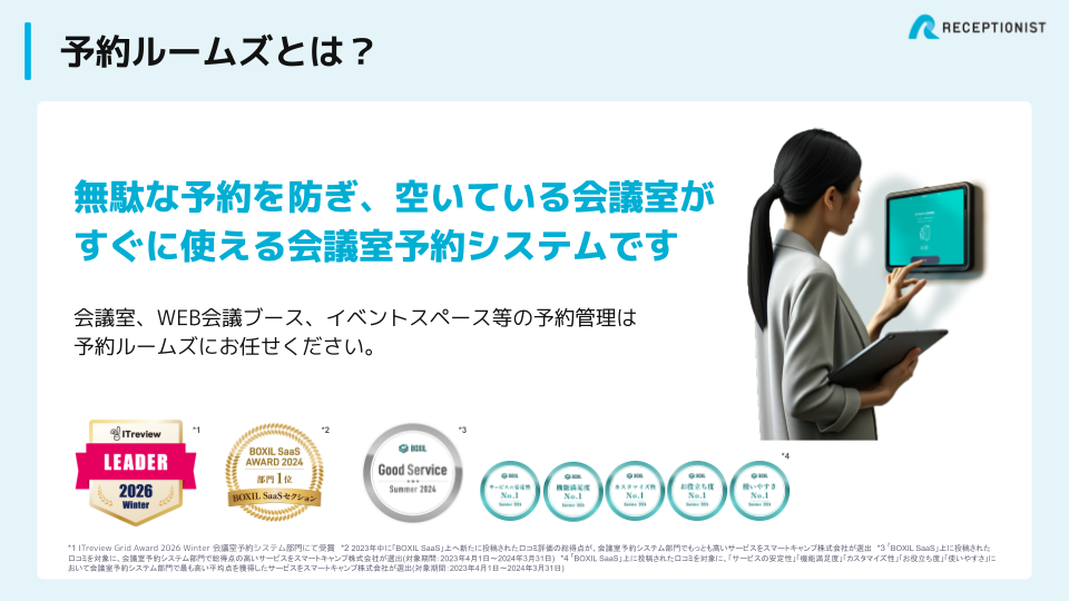 予約ルームズのUI画面