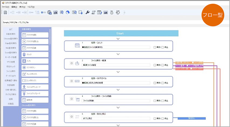 Autoジョブ名人のUI画面