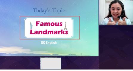 QQEnglishのオンライン英会話のUI画面