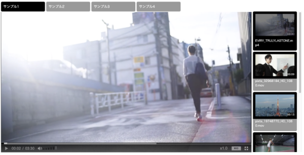 動画配信システム「millvi（ミルビィ）」のUI画面