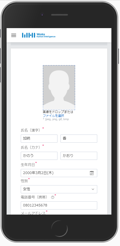 COMPANY 雇用手続管理システムのUI画面