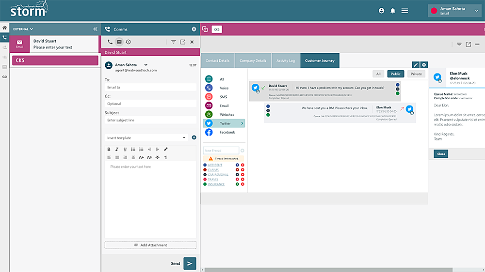 楽天コネクト StormのUI画面