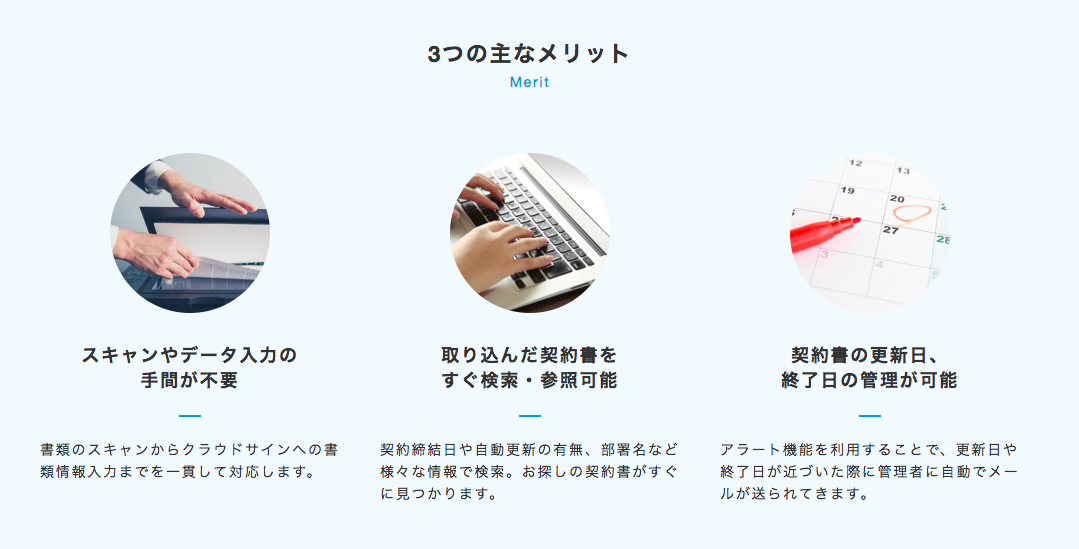 クラウドサイン SCANのUI画面