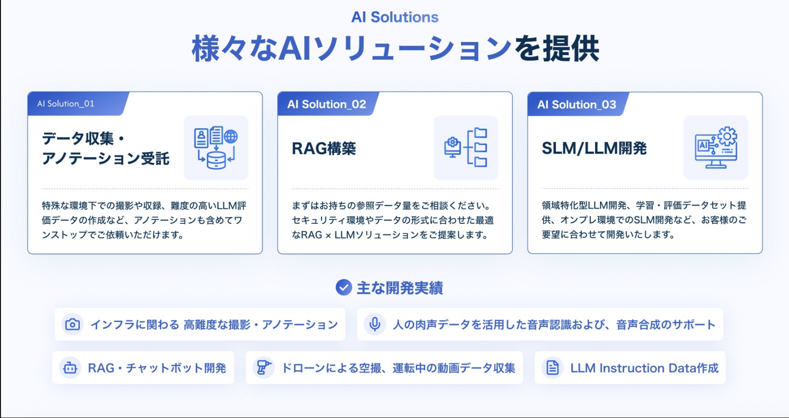 APTOのAI SolutionsのUI画面