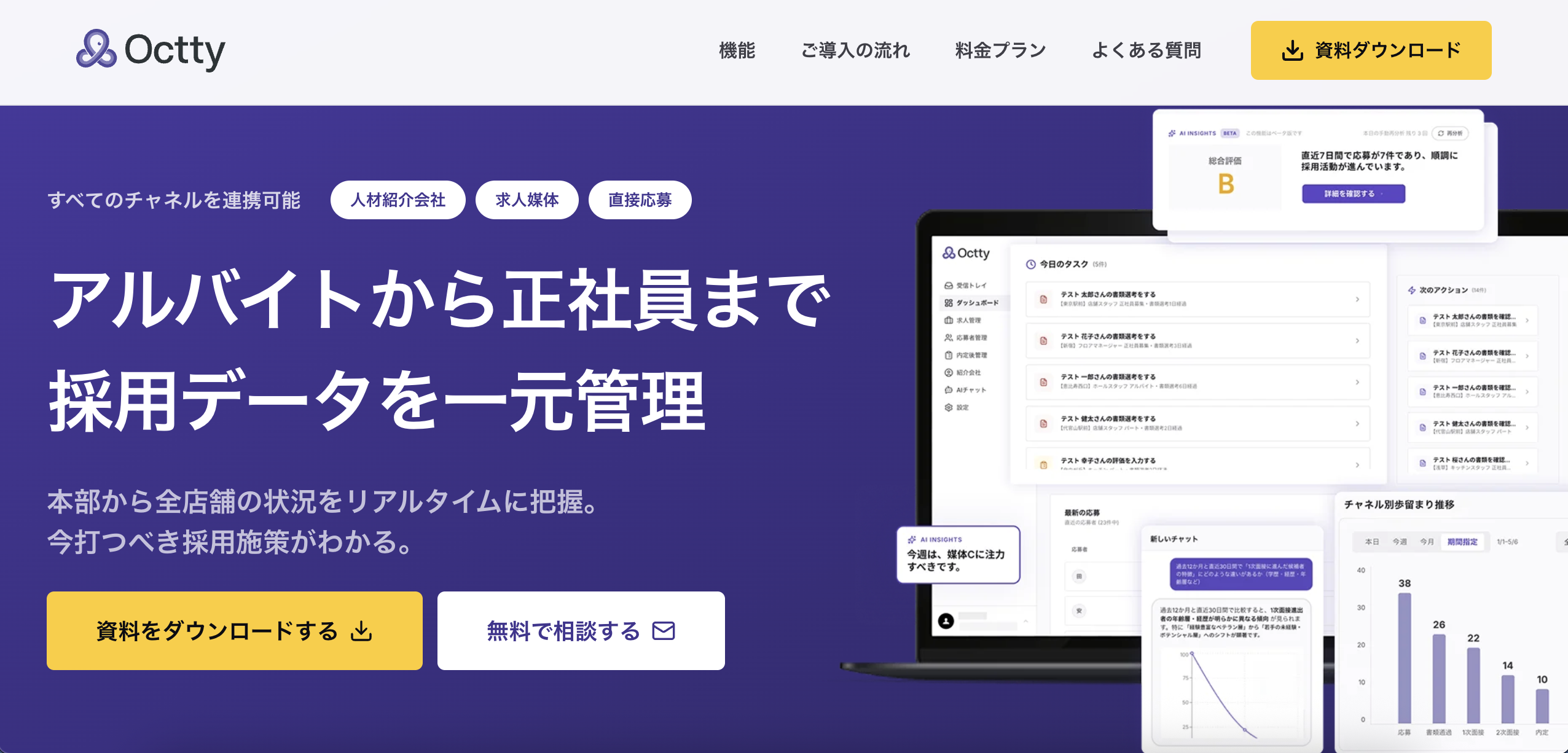 OcttyのUI画面