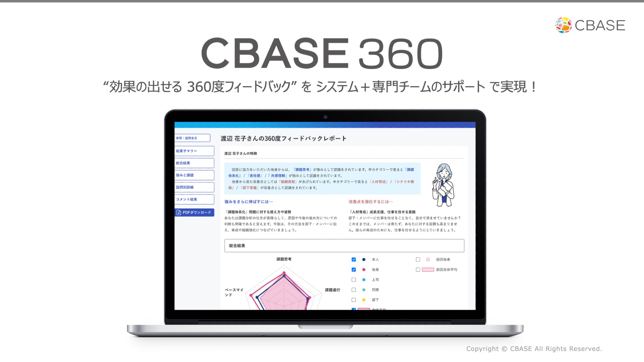 CBASE 360°のUI画面