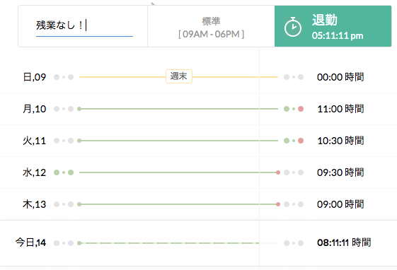Zoho PeopleのUI画面