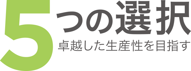 卓越した生産性向上の秘訣「5つの選択®︎」