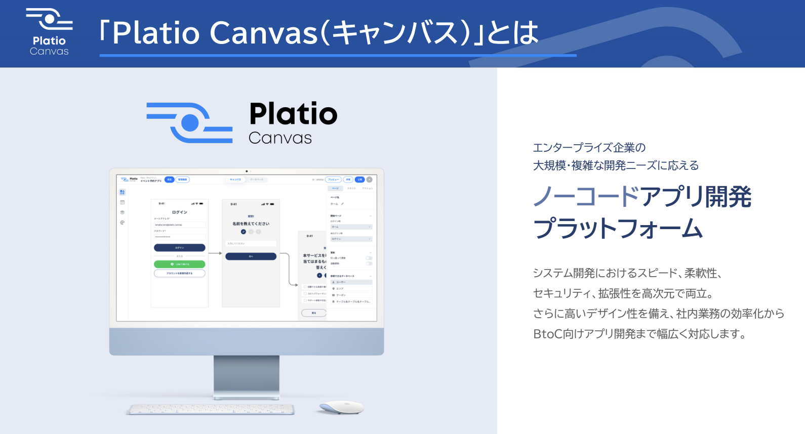 Platio CanvasのUI画面