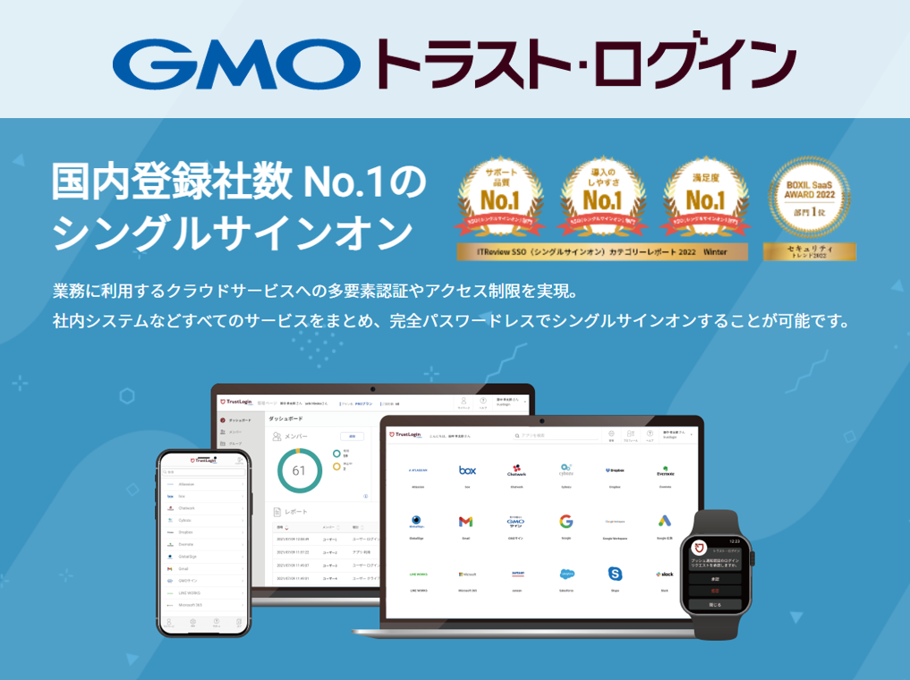 GMOトラスト・ログインのUI画面