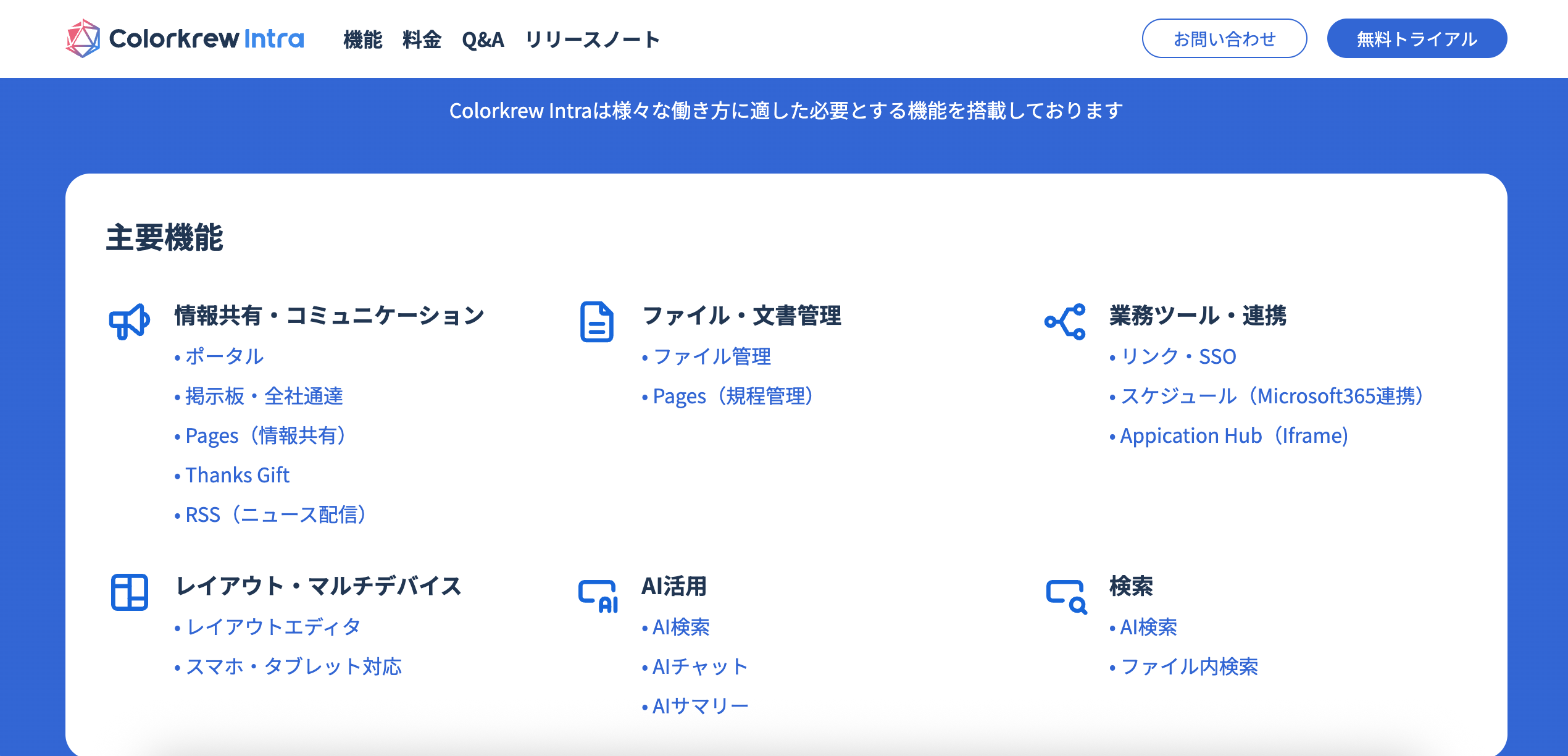 Colorkrew IntraのUI画面