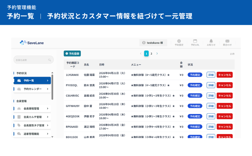 SaveLaneのUI画面