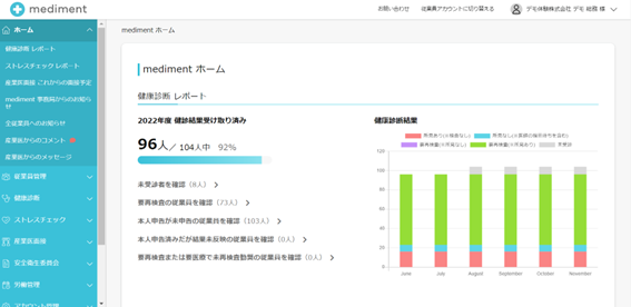 medimentのUI画面