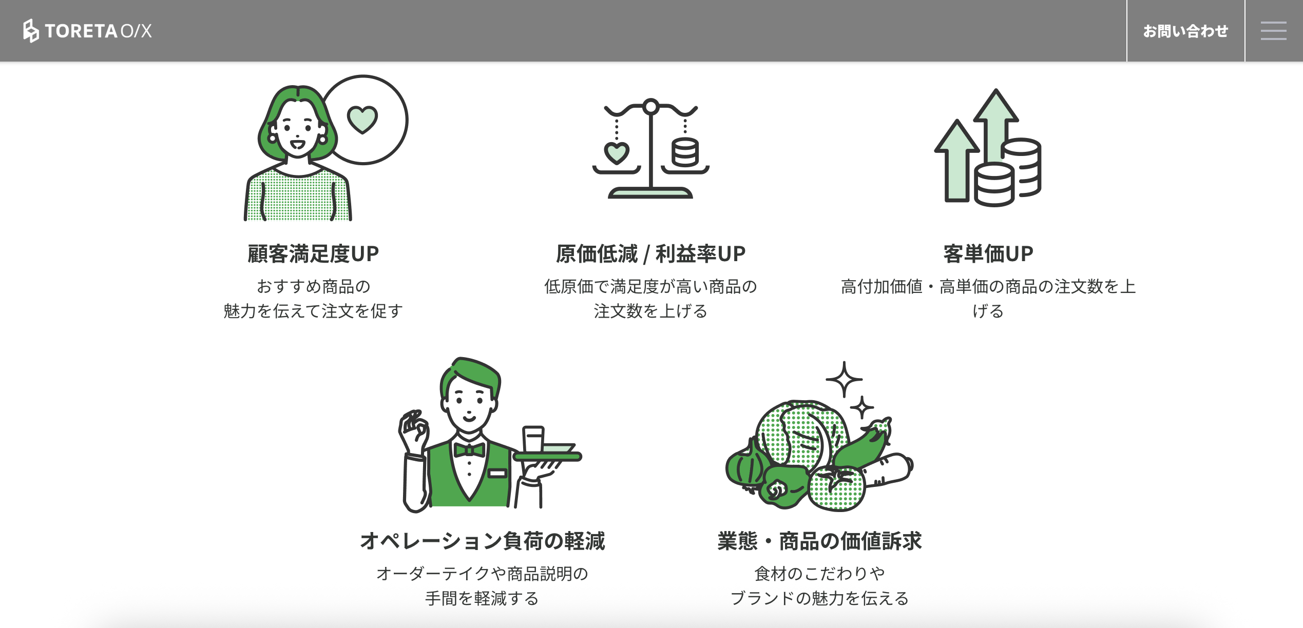 トレタO／XのUI画面