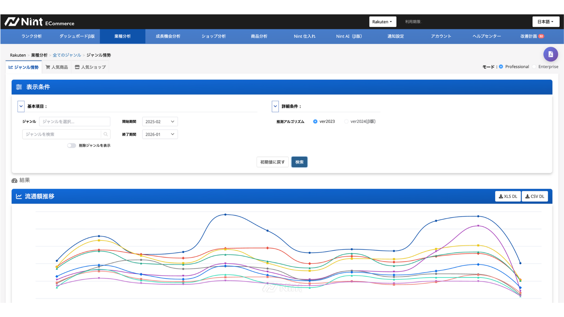 Nint ECommerceのUI画面