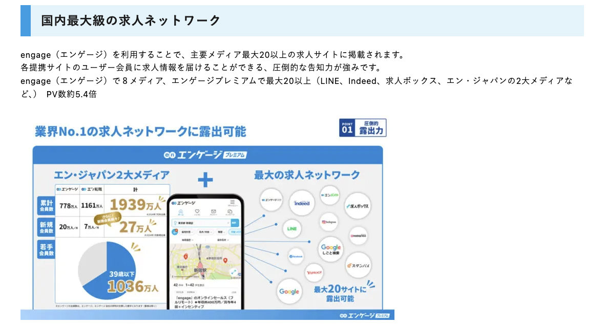 エンゲージプレミアムのUI画面